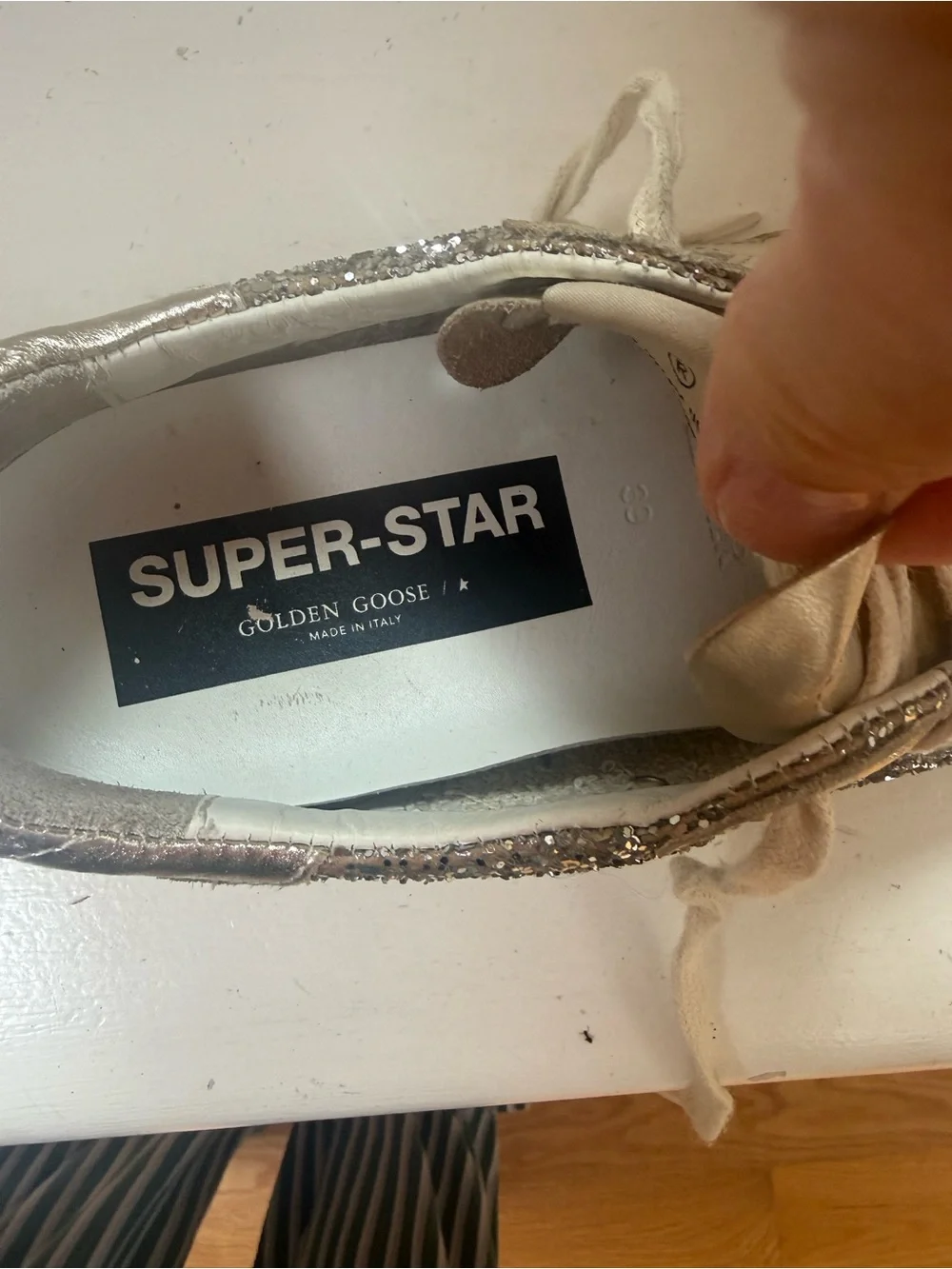 Golden Goose silver glitter